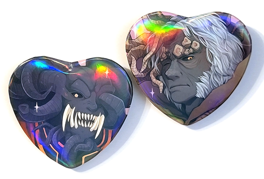 Holo Heart Pinback Buttons