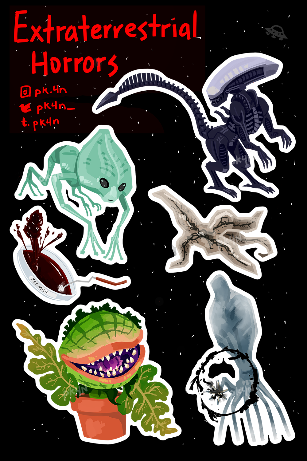 Extraterrestrial Horrors Sticker Sheet