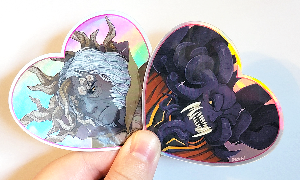 Omen Bros Holo Heart Stickers